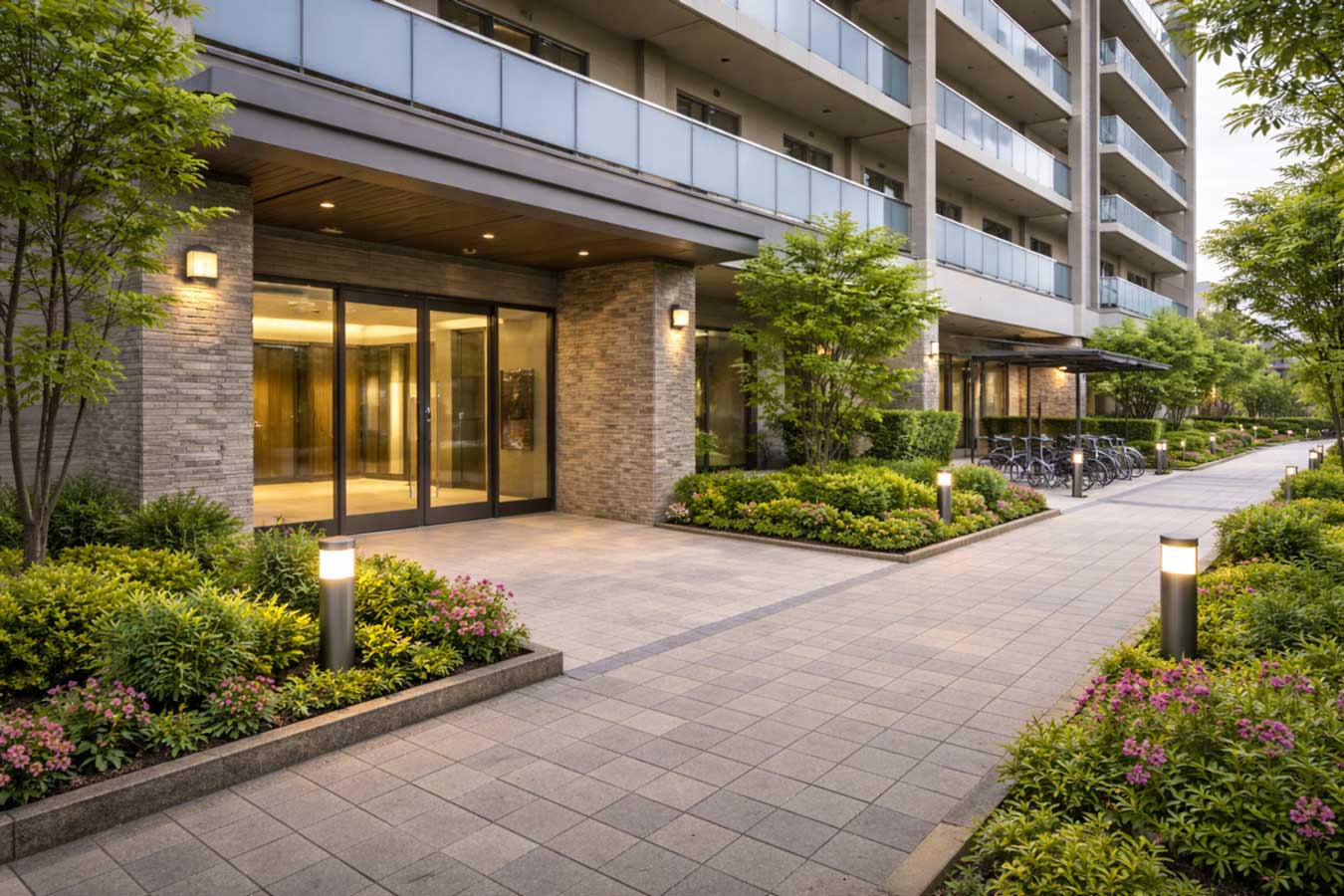 整った集合住宅の外観